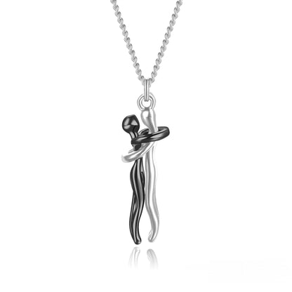 Couple Hug Pendant Necklace
