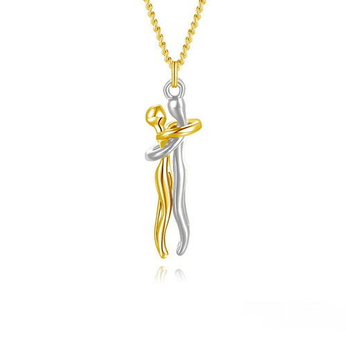 Couple Hug Pendant Necklace