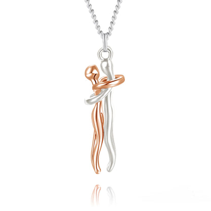 Couple Hug Pendant Necklace