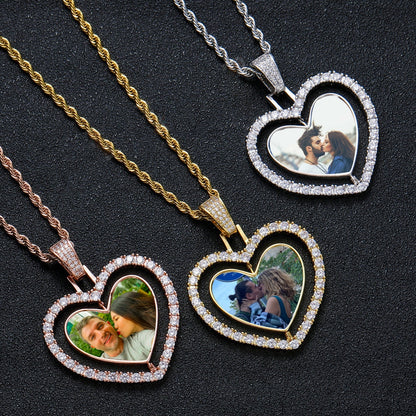 Custom Double Sided Spinning Photo Pendant