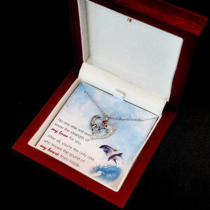 Customized Birthstone Heart Dolphin Necklace