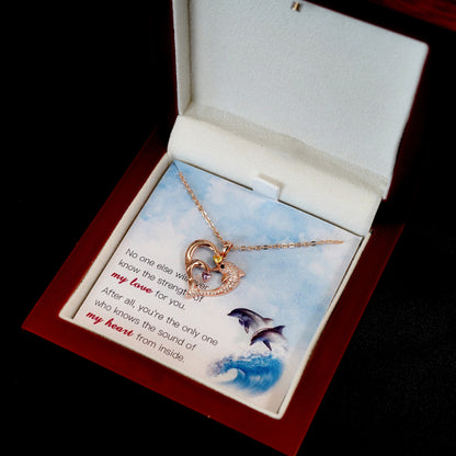 Customized Birthstone Heart Dolphin Necklace