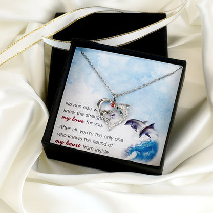 Customized Birthstone Heart Dolphin Necklace