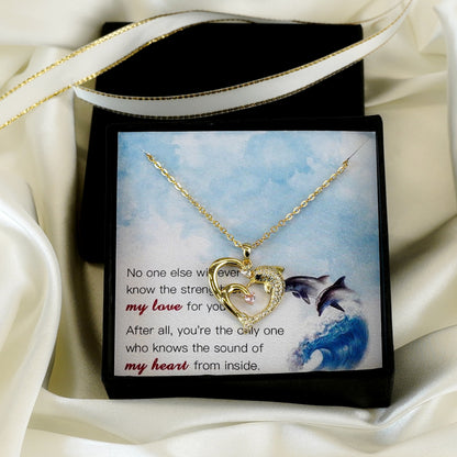Customized Birthstone Heart Dolphin Necklace