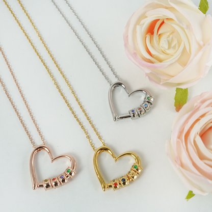 Personalized Family Heart Pendant Necklace