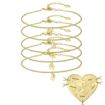 💕Heart Pendant Puzzle Necklace with Birthstone