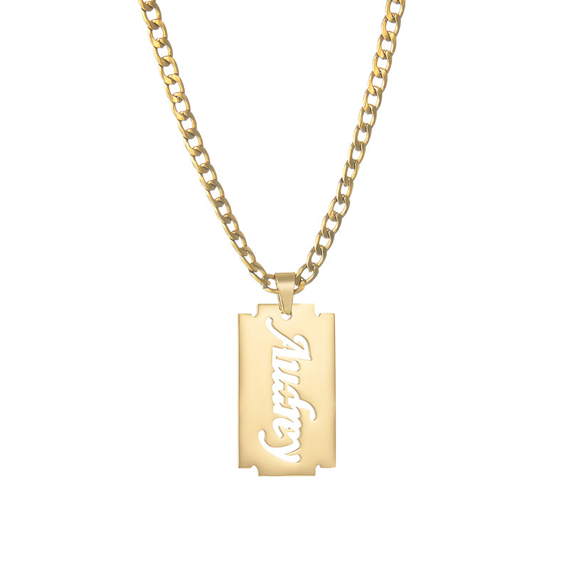 Custom Puzzle Nameplate Cuban Chain Necklaces