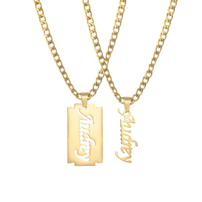 Custom Puzzle Nameplate Cuban Chain Necklaces