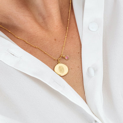 The Fingerprint Birthstone Necklace