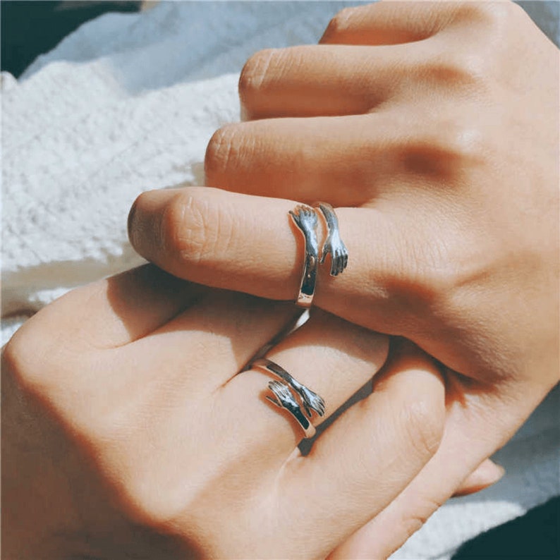 Adjustable Sterling Silver Hug Ring