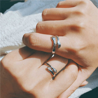 Adjustable Sterling Silver Hug Ring