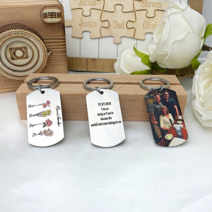 Mom's Garden is Her Children Personalized Keychain