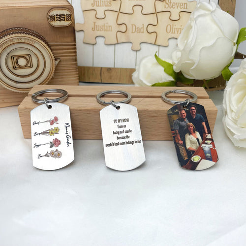 Mom's Garden is Her Children Personalized Keychain