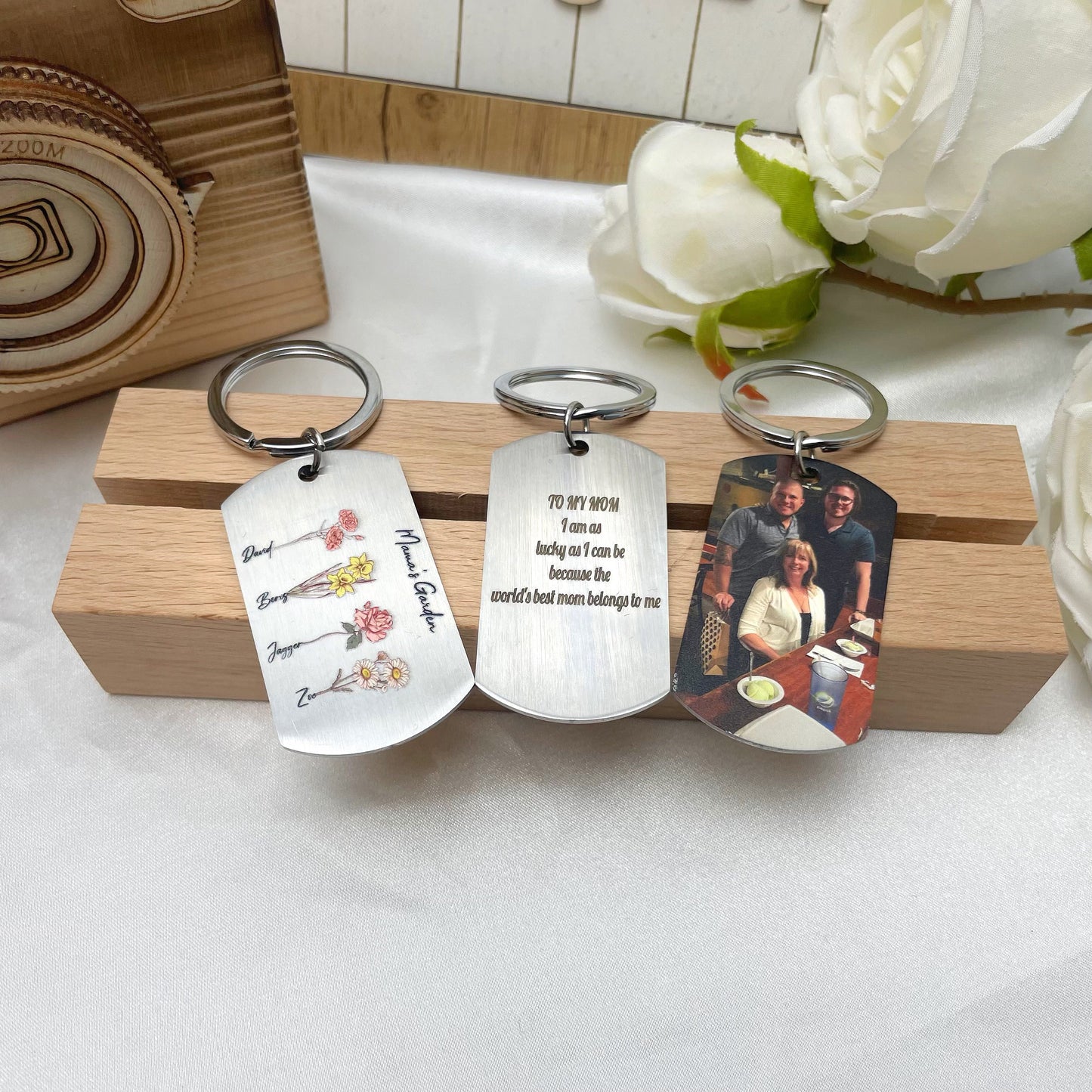 Mom's Garden is Her Children Personalized Keychain