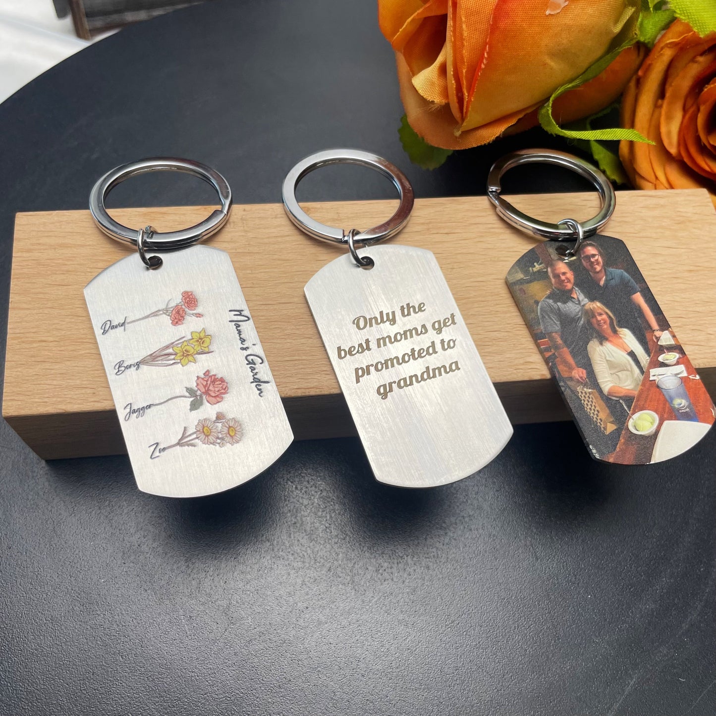 Mom's Garden is Her Children Personalized Keychain