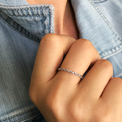 Twine Personalized Halo Engagement Ring Stack