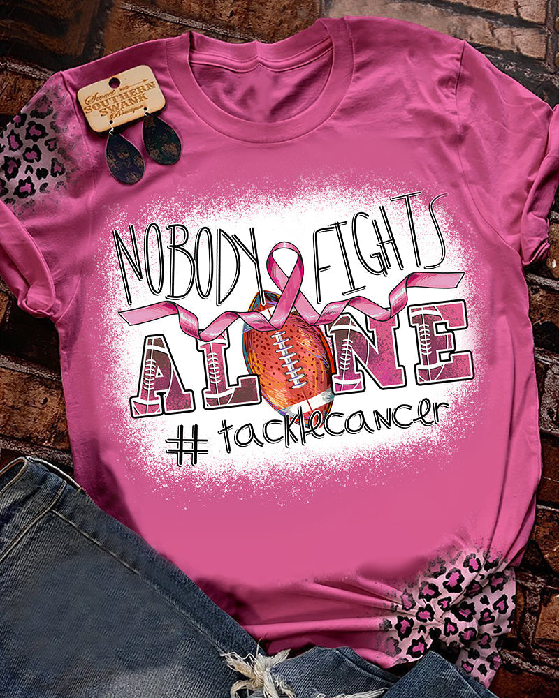 No One Fights Alone Tackle Football Breast Cancer T-shirt - TG0822OS