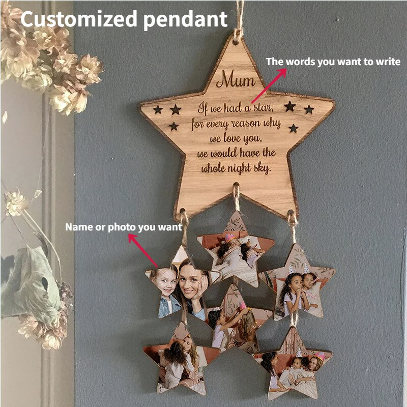 Customized Wooden Star Hanging Ornament