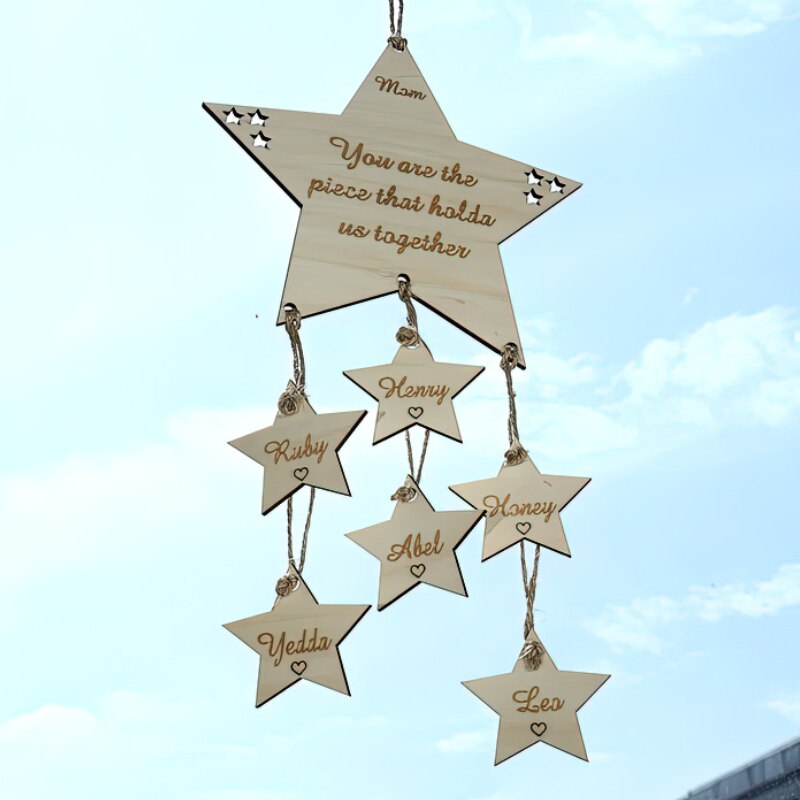 Customized Wooden Star Hanging Ornament