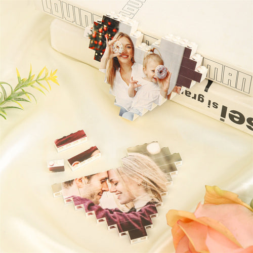 Custom Photos Heart Shaped Building Block Puzzle