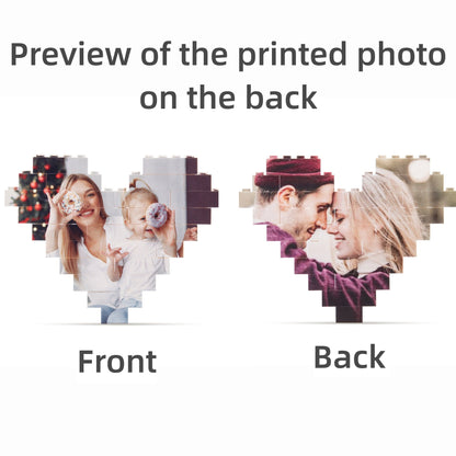 Custom Photos Heart Shaped Building Block Puzzle