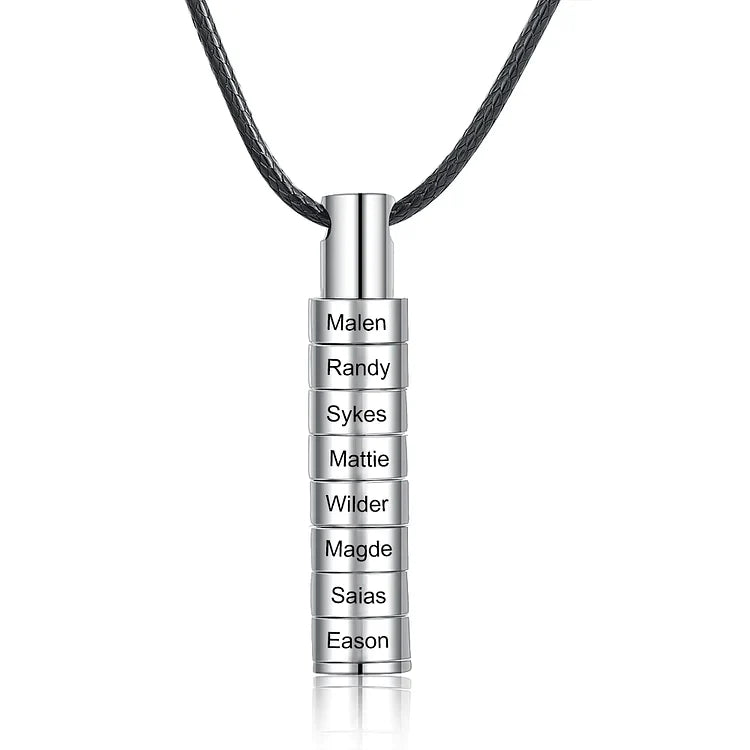 Personalized Engraved Cylinder Bar Necklace