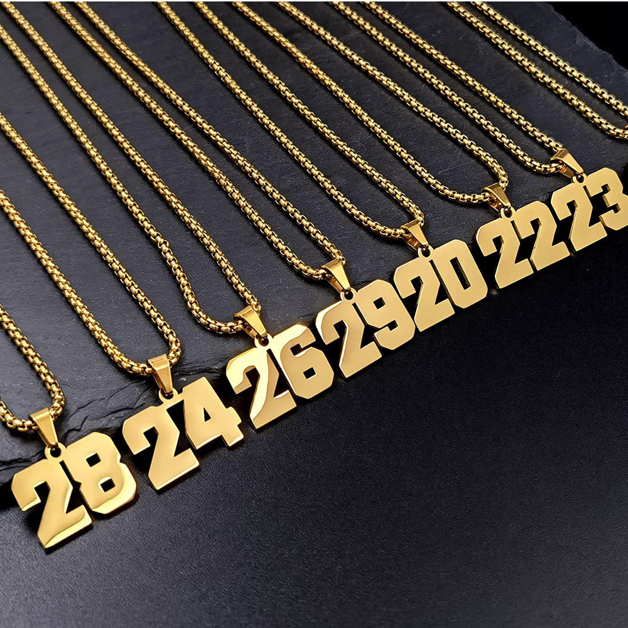 STAINLESS STEEL NUMBER PENDANT