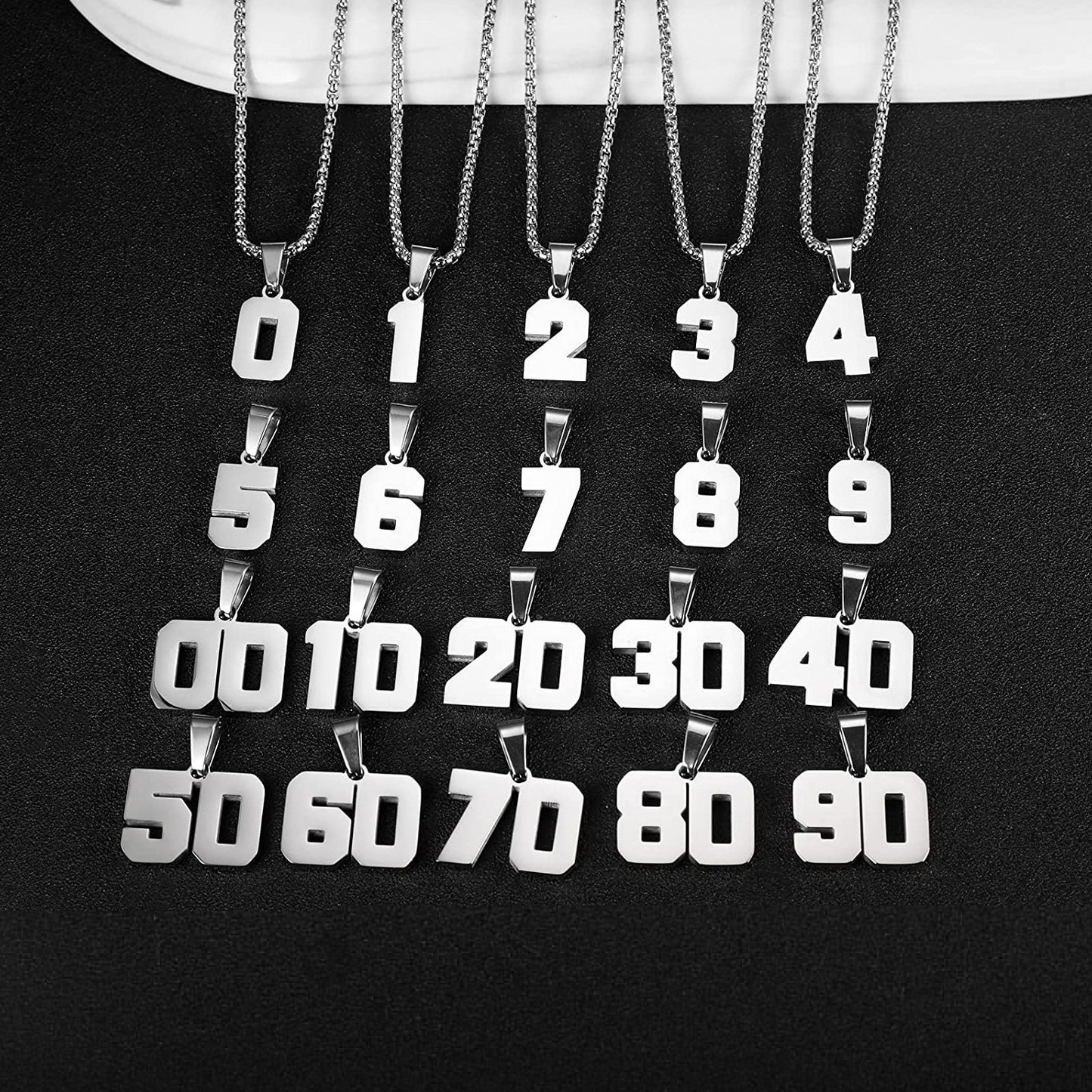 STAINLESS STEEL NUMBER PENDANT