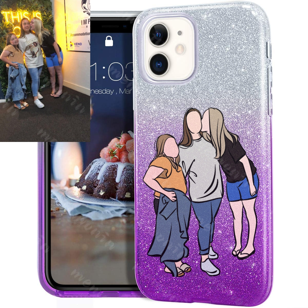 Custom Portrait Phone Case (Star Gradient)