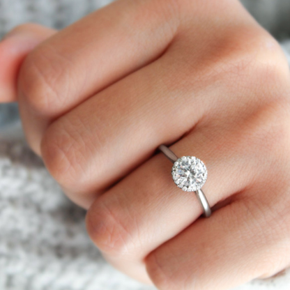 Twine Personalized Halo Engagement Ring Stack