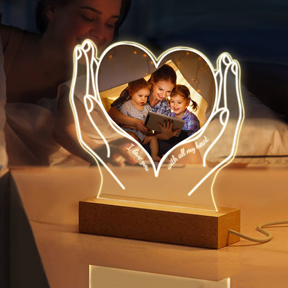 Personalized Photo Acrylic Night Light Gift for Mom