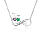 Customized Birthstone Heartbeat Infinity Necklace