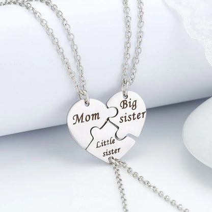 💕Heart Pendant Puzzle Necklace with Birthstone