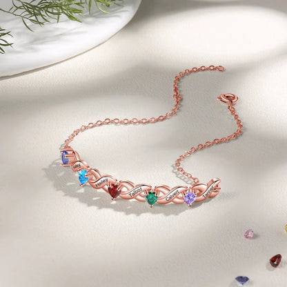 💕Customized Heart Birthstone Bracelet