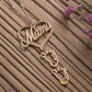 Personalized Heart Pendant Birthstones Necklace with BabyFeet Charms