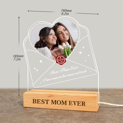 Personalized Photo Acrylic Night Light Gift for Mom