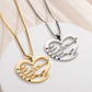 Personalized Heart Hand Hug Necklace With Birthstones for Mom
