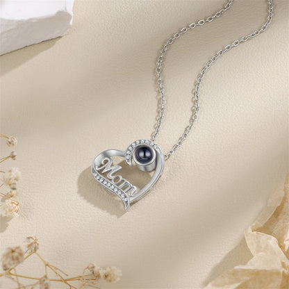 Personalized MOM Photo Projection Necklace