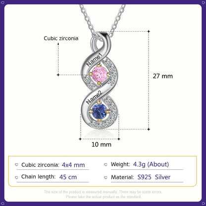 💕Personalized Mothers Rings Necklace with Birthstones