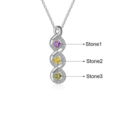 💕Personalized Mothers Rings Necklace with Birthstones
