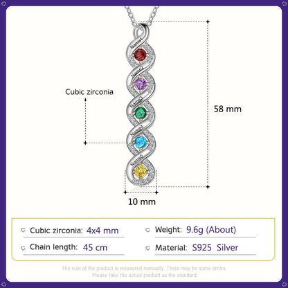 💕Personalized Mothers Rings Necklace with Birthstones