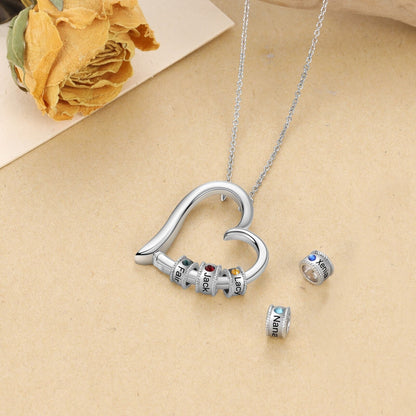 Personalized Family Heart Pendant Necklace