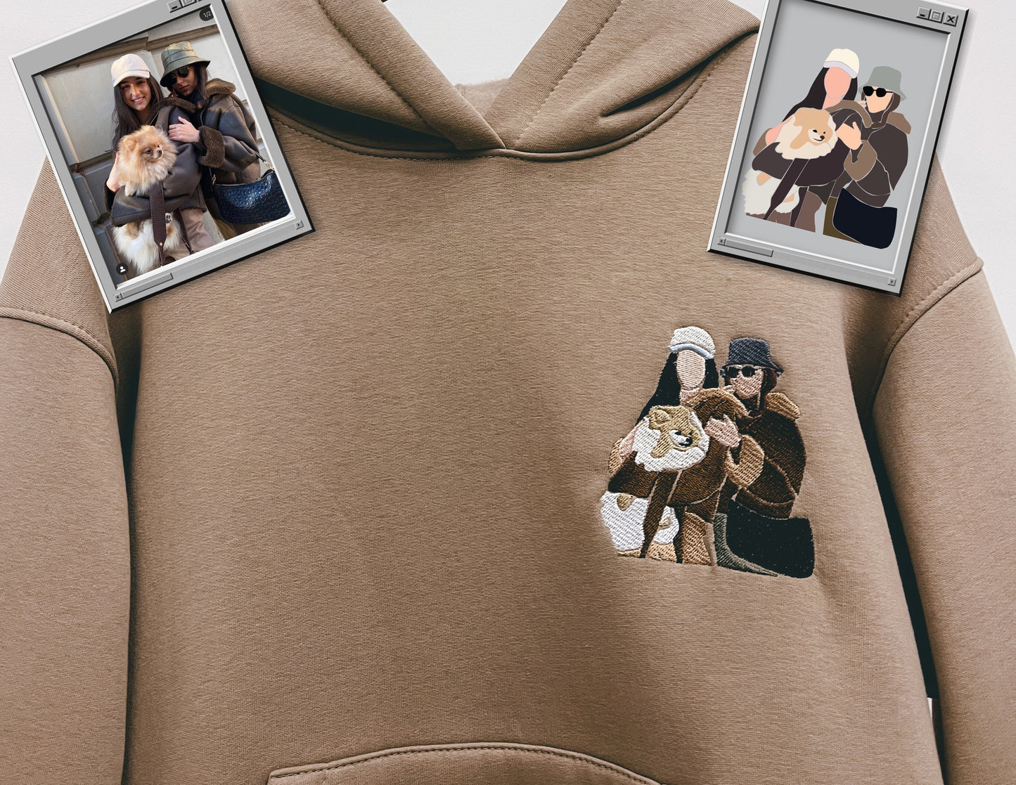Personalized REAL Embroidered Photo Portrait Sweatshirt