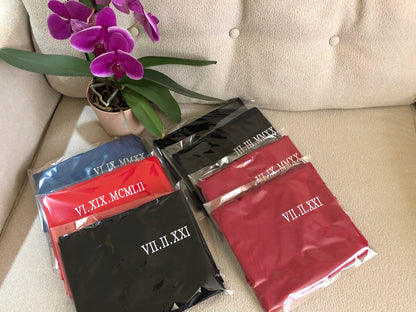 Custom Embroidered Roman Numeral Date Couple's Hoodies
