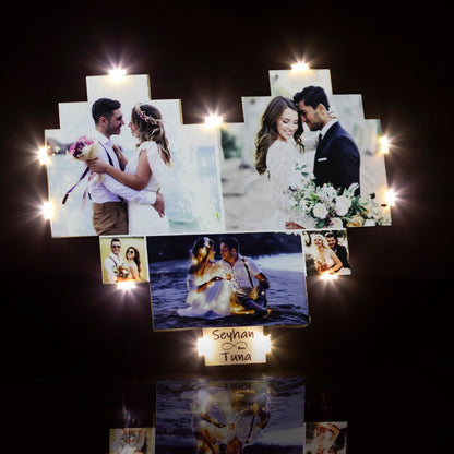 Custom Heart Shape Photo Collage Lamp with Your Photos❤
