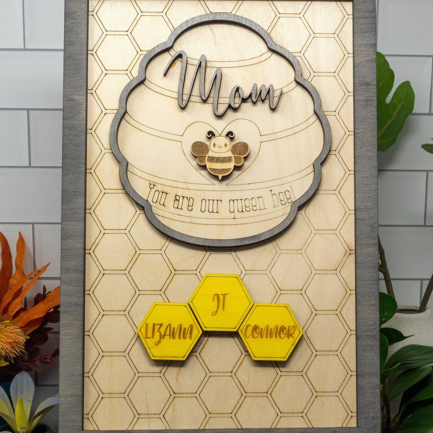 You Are Our Queen Bee - Personalized Wooden Puzzle Sign