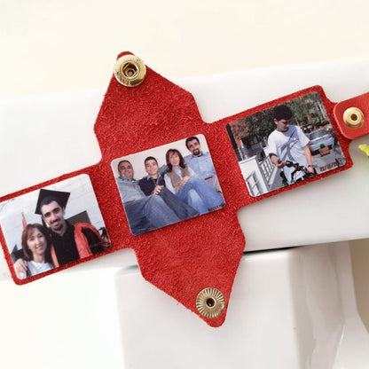 Personalized Photo Leather Envelope Keyring