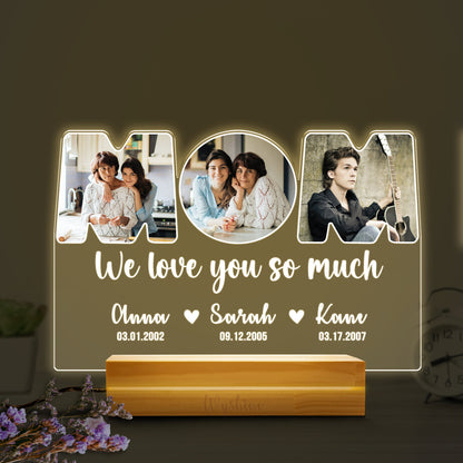 Personalized Photo Acrylic Night Light Gift for Mom
