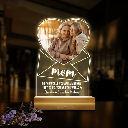 Personalized Photo Acrylic Night Light Gift for Mom