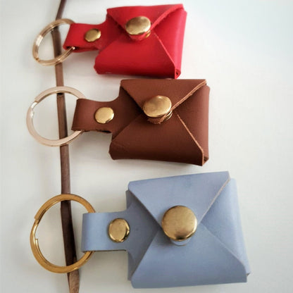 Personalized Photo Leather Envelope Keyring